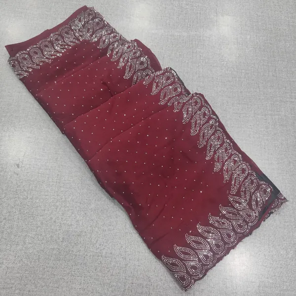 Premium Soft Shiny Silk Saree with Stone Work | SR275